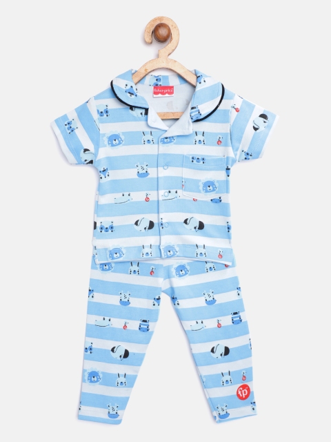 

Fisher Price X Moms Love Boys Blue Striped Night suit