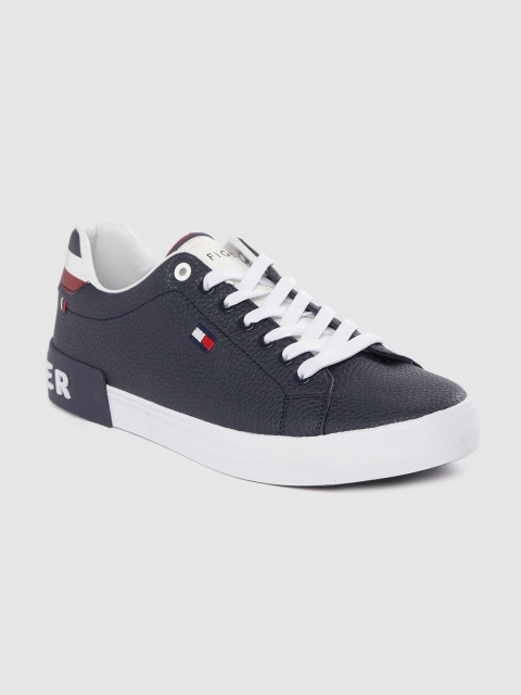 

Tommy Hilfiger Men Navy Blue Textured Sneakers
