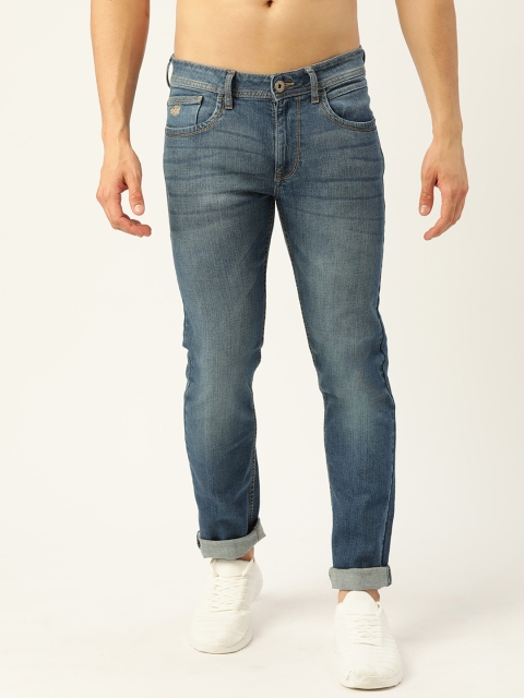 

Flying Machine Men Blue Slim Tapered Fit Low-Rise Light Fade Stretchable Jeans
