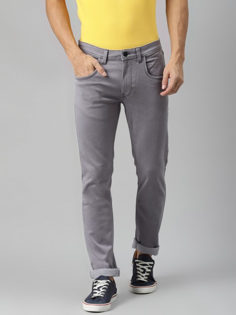 

VAN HEUSEN DENIM LABS Men Grey Slim Fit Low-Rise Stretchable Jeans