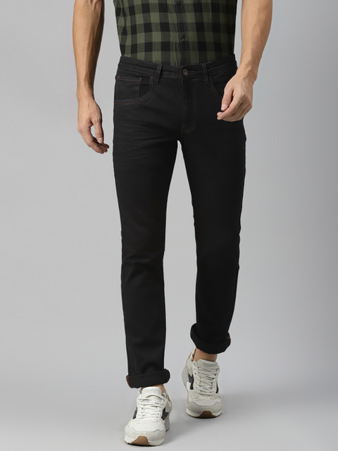

VAN HEUSEN DENIM LABS Men Black Slim Fit Low-Rise Stretchable Jeans