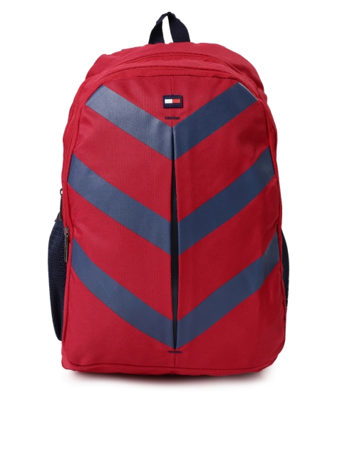 

Tommy Hilfiger Unisex Red & Navy Printed Backpack
