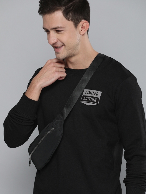 

HERE&NOW Men Black Printed Detailed Sweatshirt