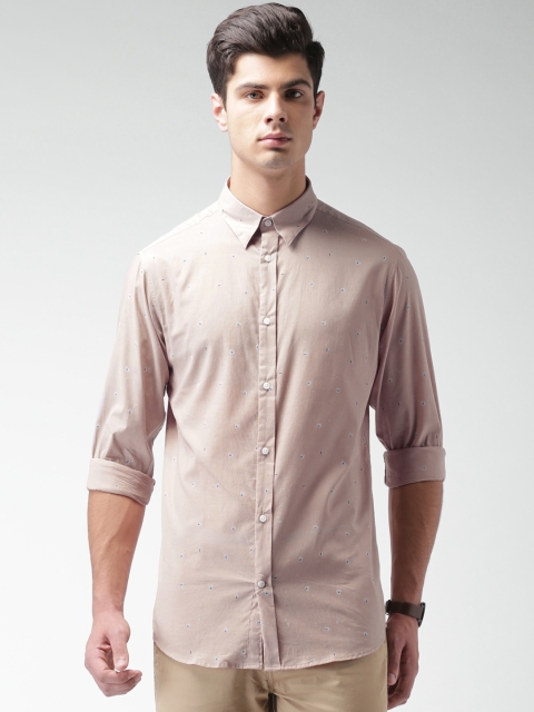 

SELECTED Beige Printed Slim Fit Casual Shirt