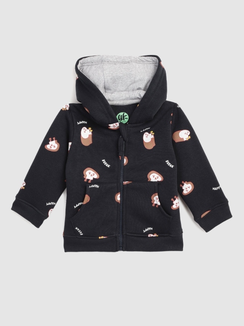 

YK Boys Navy Blue Conversational Print Hooded Sweatshirt