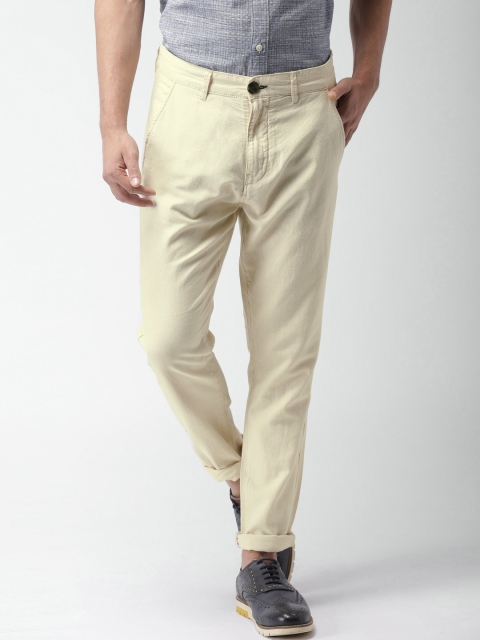 

SELECTED Cream-Coloured Anti-Fit Smart Casuals Trousers