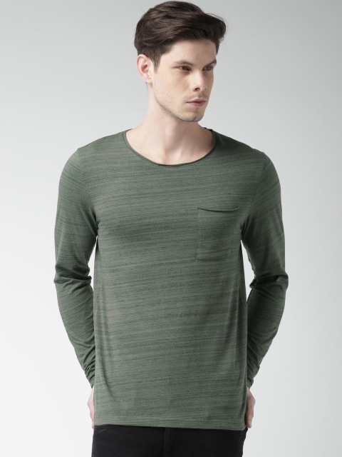 

SELECTED Homme Identity Olive Green Melange T-shirt