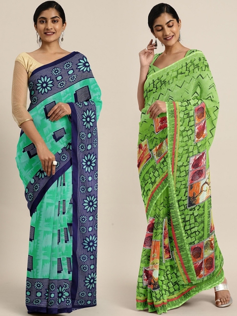 

KALINI Multicoloured Printed Saree, Teal