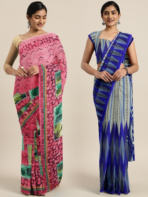 

KALINI Pack of 2 Printed Georgette Saree, Multi