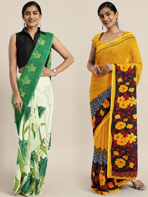 

KALINI Multicoloured Printed Saree, Green