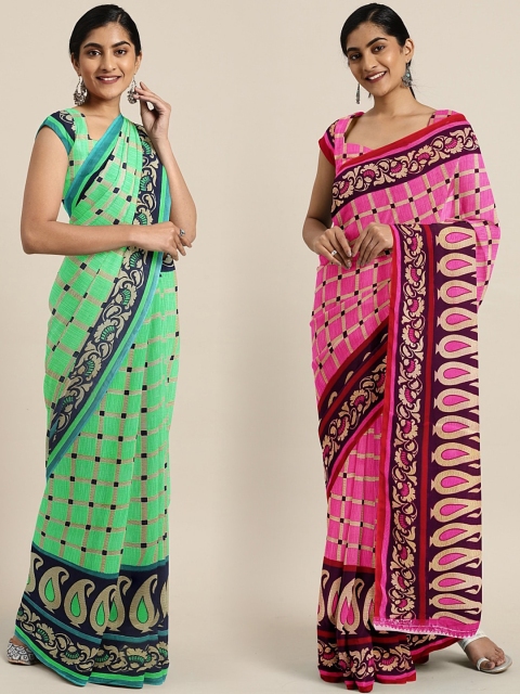 

KALINI Pack of 2 Printed Pure Georgette Saree, Multi
