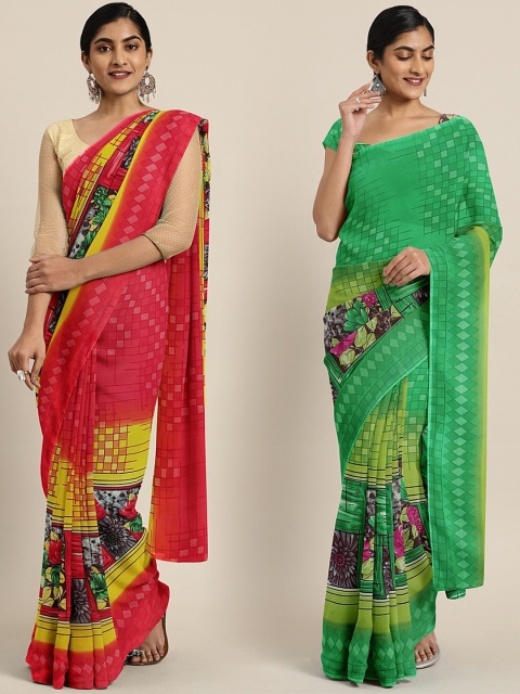 

KALINI Multicoloured Printed Saree, Red