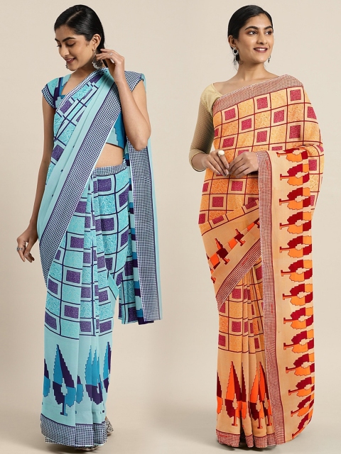 

KALINI Multicoloured Printed Saree, Blue