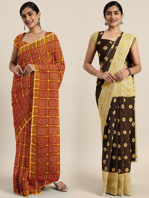 

KALINI Multicoloured Printed Saree, Orange