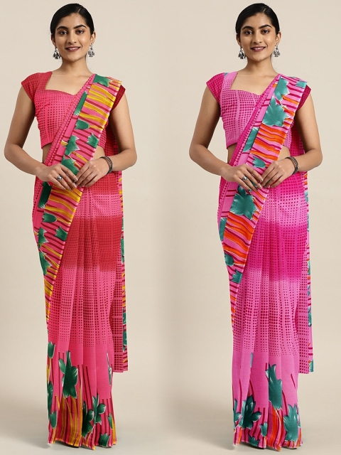 

KALINI Pack of 2 Printed Pure Georgette Saree, Multi