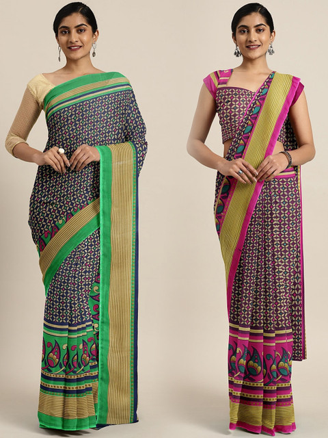 

KALINI Pack of 2 Printed Saree, Multi