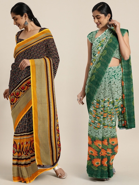 

KALINI Multicoloured Printed Saree, Yellow