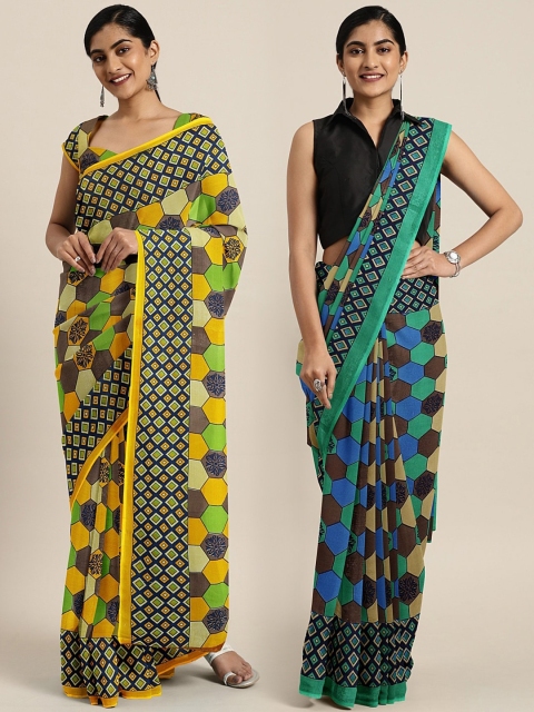 

KALINI Multicoloured Printed Saree, Yellow