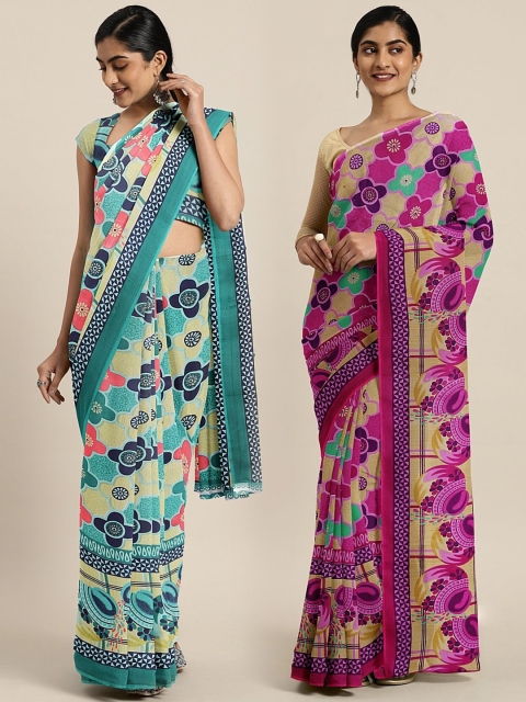 

KALINI Pack of 2 Printed Pure Georgette Saree, Multi
