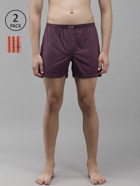 

Roadster Men Pack of 2 Striped Boxers- RDST-BOX-PRE-2PP-085, Red