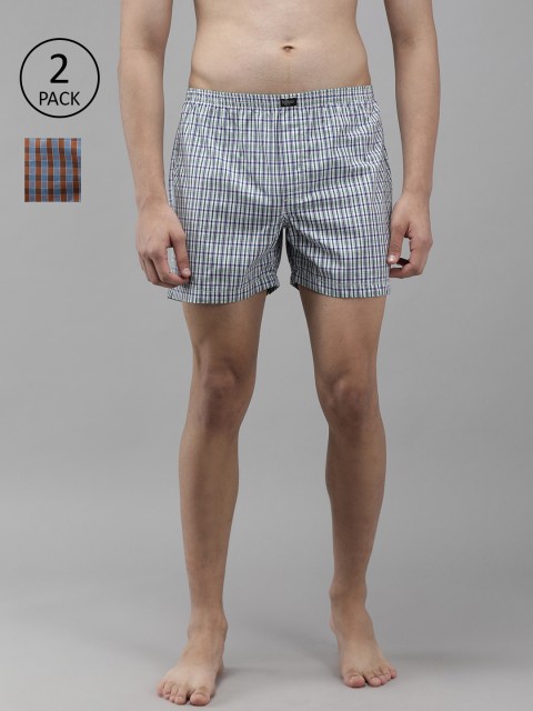 

Roadster Men Pack of 2 Checked Pure Cotton Boxers RDST-BOX-PRE-2PP-095, Multi