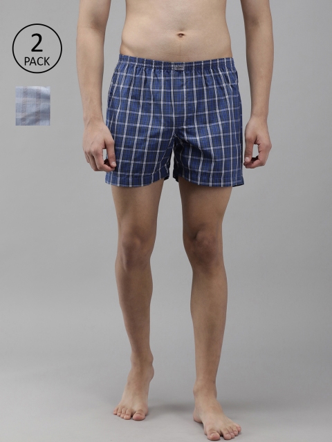

Roadster Men Pack of 2 Checked Boxers- RDST-BOX-PRE-2PP-091, Blue