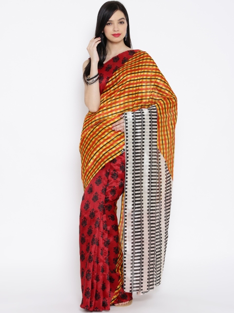 

Jashn Yellow & Red Printed Saree