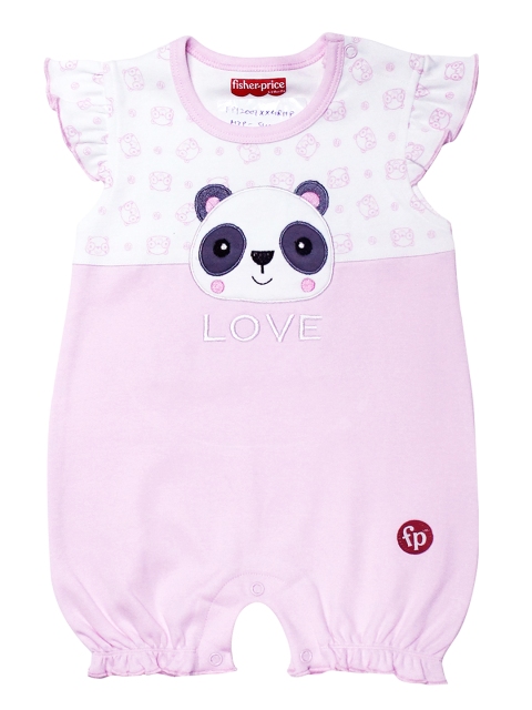 

Fisher Price X Moms Love Infant Girls Pink & White Cotton Panda Print Rompers