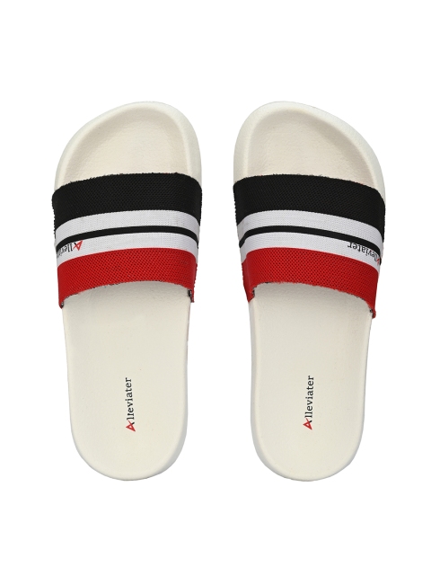 

Alleviater Men Red & White Striped Sliders
