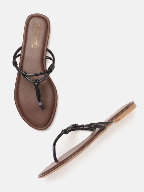 

DressBerry Women Black T-Strap Flats