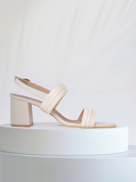

Mast & Harbour Off White Solid Block Heels
