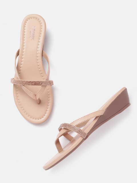 

Anouk Women Beige Embellished Wedges