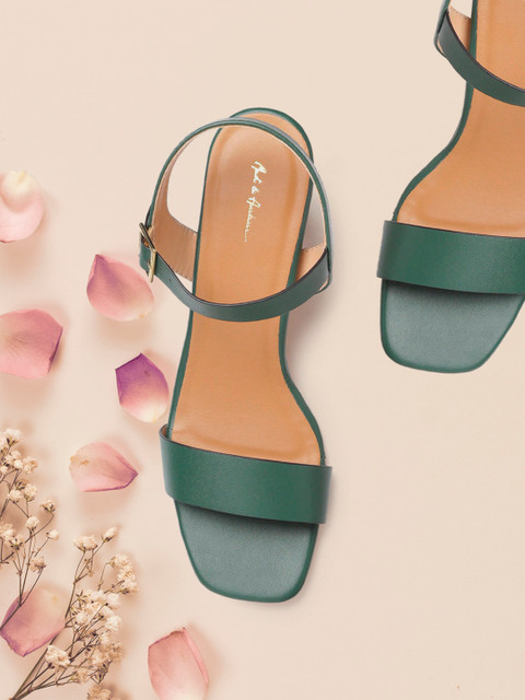 

Mast & Harbour Green Solid Block Heels