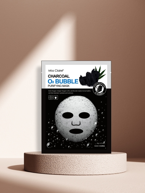 

Miss Claire Charcoal O2 Bubble Purifying Mask, Black
