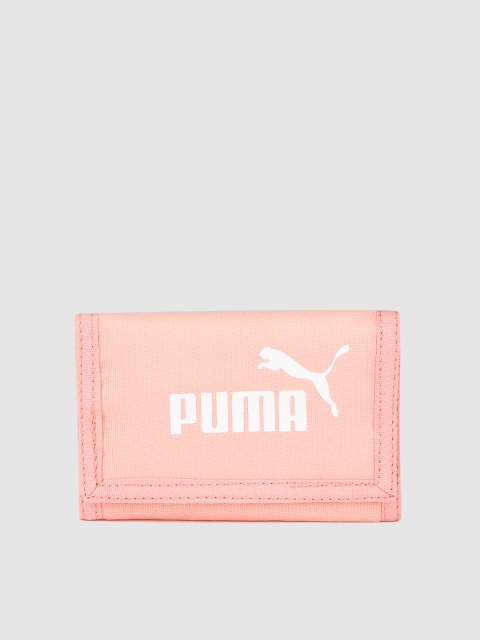 

Puma Unisex Peach Solid Zip Detail Three Fold Wallet