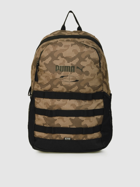 

Puma Unisex Brown & Black Printed Style Backpack With Daisy Chain