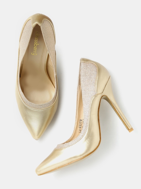 

DressBerry Women Gold-Toned Pointy-Toed Stilettos