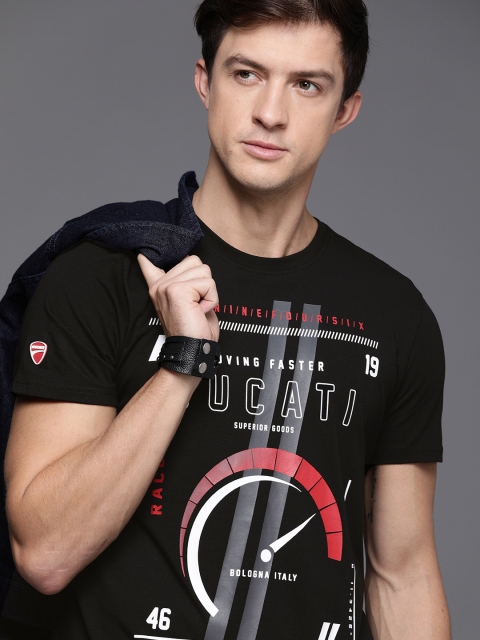 

Ducati Men Black Printed T-shirt