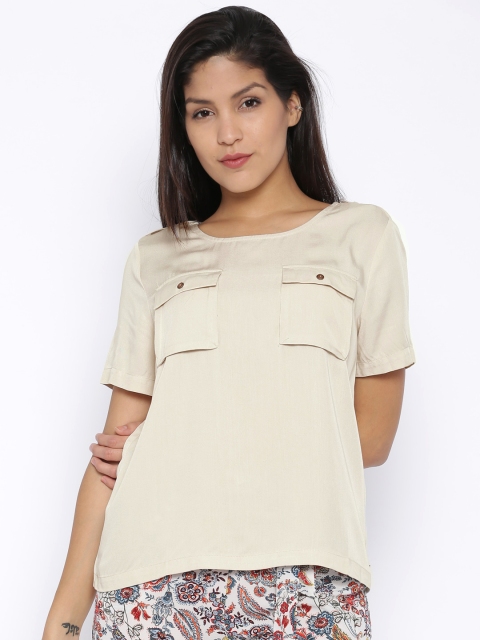 

ONLY Beige Boxy Top