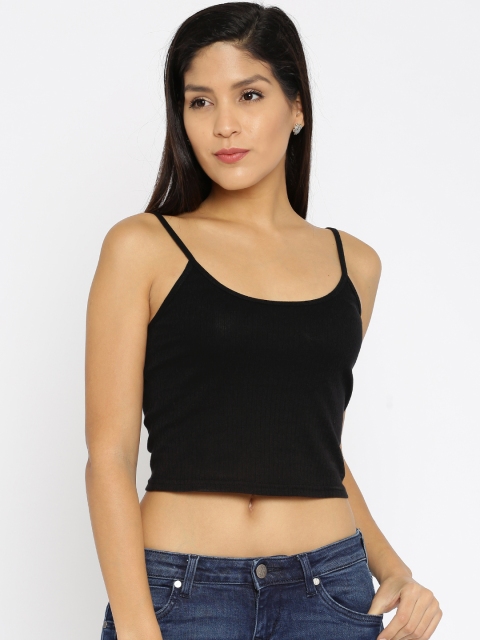 

ONLY Women Black Solid Crop Top