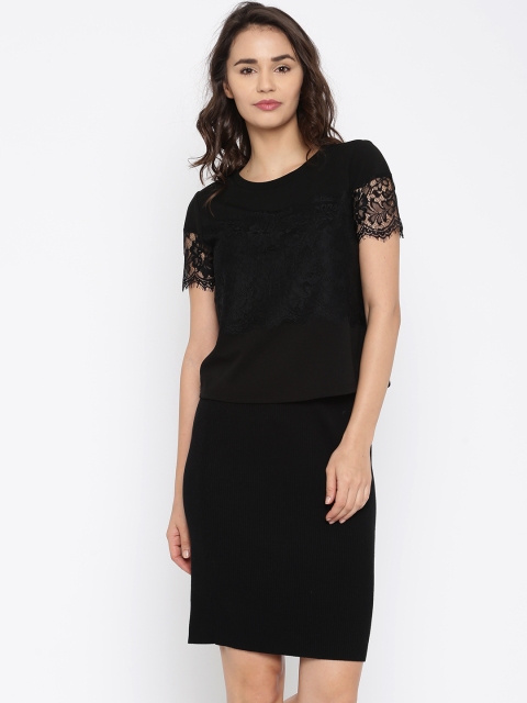 

ONLY Women Black Lace Boxy Top