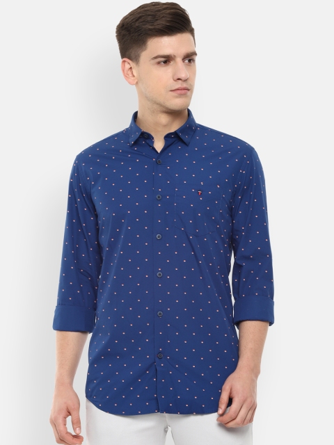 

Louis Philippe Sport Men Blue Slim Fit Printed Pure Cotton Casual Shirt