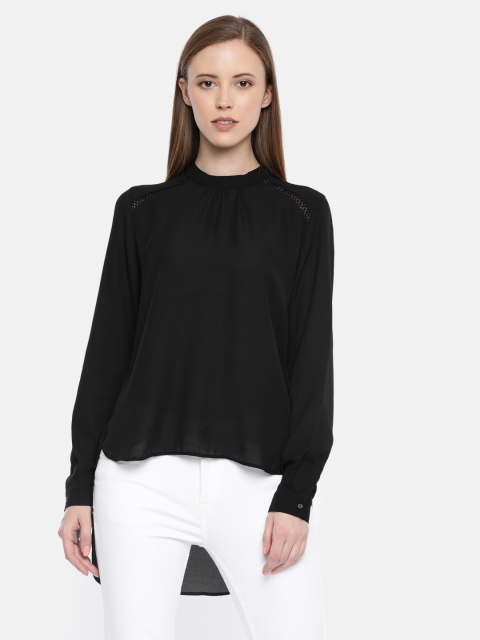 

ONLY Women Black Solid High-Low Top