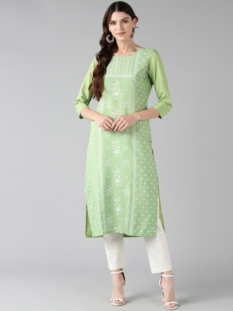

AHIKA Women Green Floral Printed Kurta