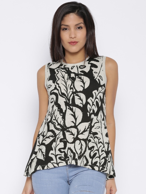 

ONLY Off-White & Black Printed Sleeveless Top