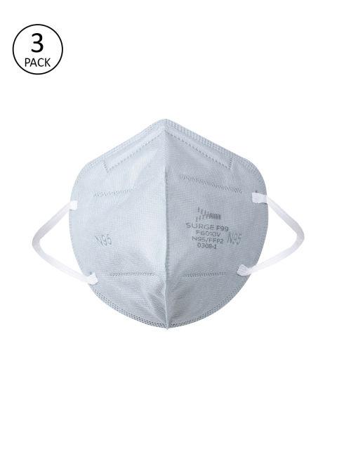 

DEVOILER Pack of 3 Grey Solid 5-Ply N95 Masks