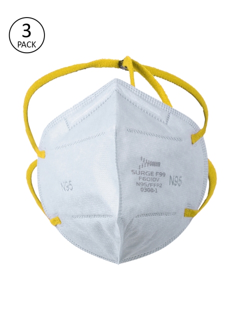 

DEVOILER Pack of 3 Grey Solid 5-Ply Anti-Pollution N95 Masks
