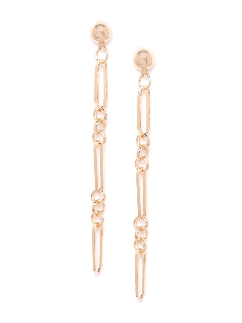 

DressBerry Gold-Toned Contemporary Link Handcrafted Drop Earrings