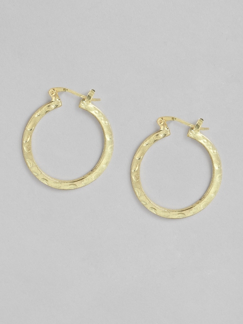 

DressBerry Gold-Plated Hammered Circular Hoop Earrings