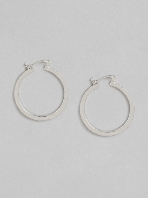 

DressBerry Silver-Toned Solid Circular Hoop Earrings